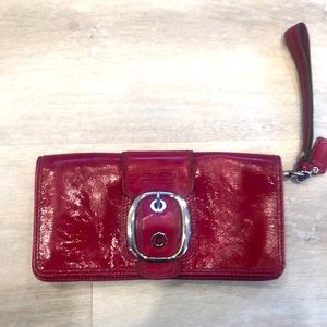 Beautiful red Coach wristlet